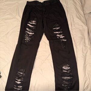 Black Distressed Pants